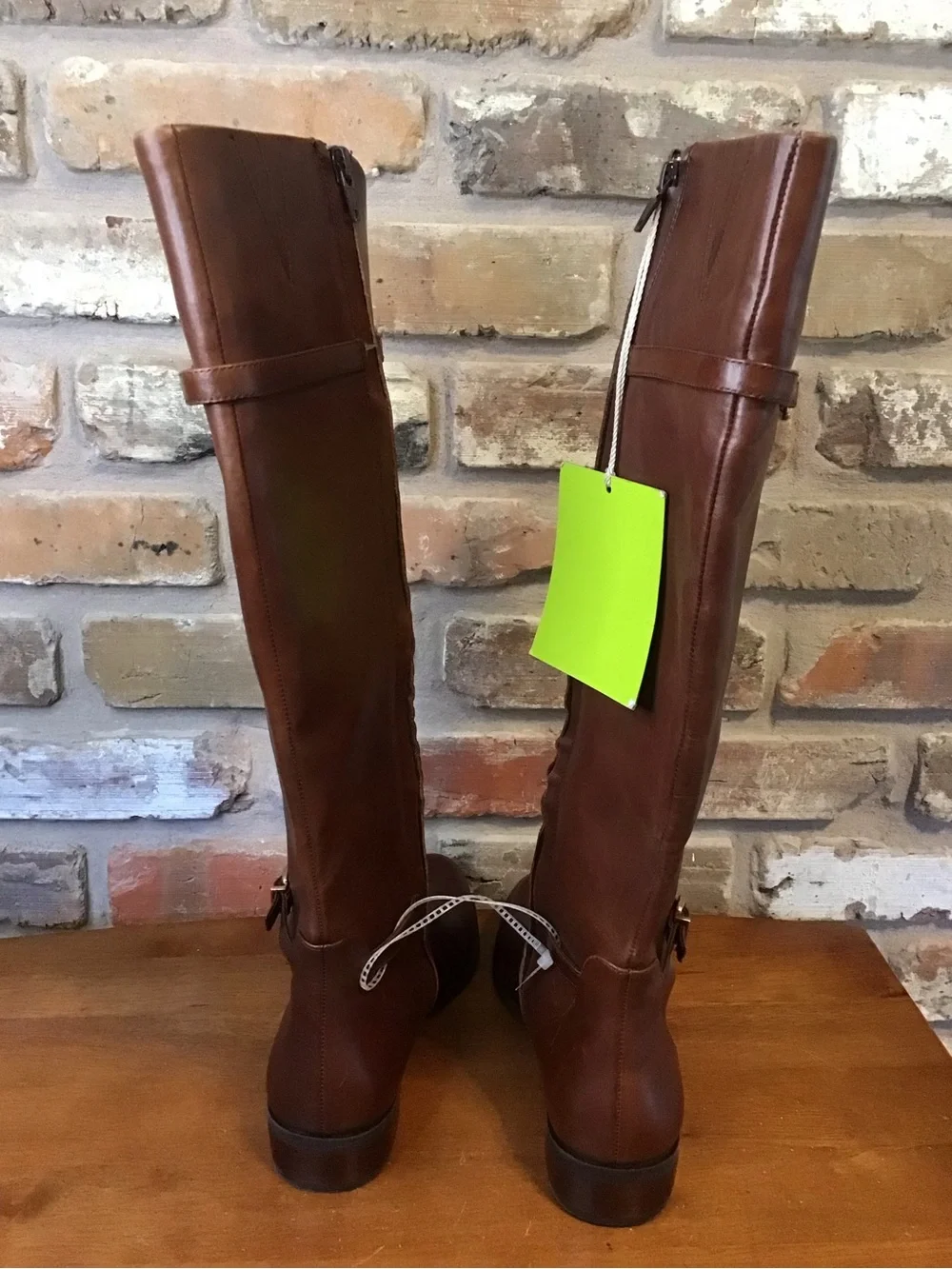 Gianni Bini Women's Chestnut Brown Knee High Leather Tall Riding Boots 8 NEW